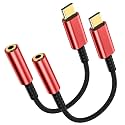 2 Pack USB C to 3.5mm Headphone Jack Adapter – Aux to USB C HiFi Audio Dongle, Type C to Aux Female Cable Cord Compatible with iPhone 18 Pro Max/18 Pro/Duo/17/16/15, Samsung S26/S25/S24/S23, Pixel