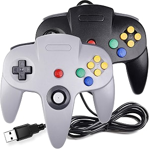 2 pack usb wired n64 controller miadore classic n64 pc gamepad joystick controller for windows pc mac linux raspberry pi 3 blackgray