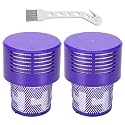 2 Pack V10 Filters Replacement for Dyson V10 Cyclone Series, V10 Absolute, V10 Animal, V10 Total Clean, SV12, Replace Part No. 969082-01, V10 Filters &amp; 1 Clean Brush