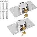 2 Pack Van Door Locks Keyed Alike Heavy Duty Puck Lock for Van w/Hasp High Security Hidden Shackle Padlocks Solid Steel Anti Theft Garage Shed Door Locks w/4Keys for Trailer Truck