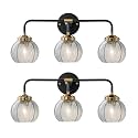 2-Pack Vintage Bathroom Light Fixture 3-Lamp Smoky