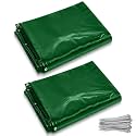 2 Pack Welding Curtain Safety Screen with Fixed Belt, 6 x 6ft Green, Fire Resistant Transparent Vinyl Welding Shield for UV and Blue Light Protection