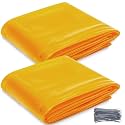 2 Pack Welding Curtain Safety Screen with Fixed Belt, 6 x 8ft Yellow, Fire Resistant Transparent Vinyl Welding Shield for UV and Blue Light Protection