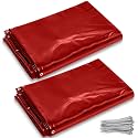 2 Pack Welding Curtain Screen with Fixed Belt, 6 x 8ft, Red