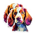 (2 Pack) Welsh Springer Spaniel Dog Breed Stickers- 5 Inches On Longest Side - Choose from Over 100 Dog Breeds - for Cars, Trucks, Skateboards, Laptops - Made in USA - BMCS1979