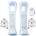 Machine-Ya 2 Pack Wii Motion Plus Adapter,with Silicon Case for wii Remote Controller- External Remote Motion Plus Sensor Controller Wii U Motion Plus (White)