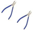 2 Pack Wire Cutters Set, 6" Ultra Sharp Flush Cutters, Carbon Steel Side Cutters for Jewelry Making, Electronics, 3D Prints,Crafting, Model Sprue, Zip Ties(6", Blue,2 Pack)