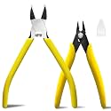 2/6/12 Pack Wire Cutters Set, 6" and 5" Ultra Sharp Flush Cutters, Carbon Steel Side Cutters for Jewelry Making, Electronics, 3D Prints,Crafting, Model Sprue, Zip Ties(6"+ 5", Yellow,2 Pack)