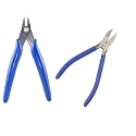 2 Pack Wire Cutters Set, 5" Ultra Sharp Flush Cutters, Carbon Steel Side Cutters for Jewelry Making, Electronics, 3D Prints,Crafting, Model Sprue, Zip Ties(5", Blue, 2 Pack)