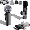 2-Pack Wireless Mini Lavalier Lapel Microphone for iPhone, Android(2 in 1)