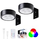 2 Pack Picture Lights for Wall, Black Rechargeable Magnetic with Remote