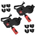 Sebupar 2 Pack Woodworking Band Clamps with 23 ft Variable Angle Strap Clamp, Corner Camp Picture Frame Clamps Fits for Square, Round/Irregular Shaped, Barrel