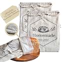2 Pack XL Bread Bags for Homemade Bread - Organic Linen Sourdough Bags