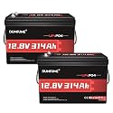 2 Packs 12.8V 314Ah Lithium LiFePO4 Battery 200A BMS