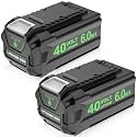 2 Packs 29472 Battery Replacement for Greenworks 40V Battery 6Ah(Black)