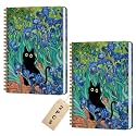 2 Packs Cat Spiral Notebook Aesthetic College Ruled Journaling Notebooks Cat Themed Gifts for Women Mom Teacher Hardcover Notebook Journals for Writing Classroom Office Supplies
