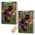 2 Packs, Cat Spiral Notebook Pretty Aesthetic College Ruled Journaling Notebooks Black Cat Lover Gifts for Women Teacher Friend Teens Notebook Journal, Journals for Writing Office Classroom Supplies