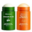 2 Packs Cleansing Makeup Remover Stick, Turmeric &amp; Shea Butter Formula for Sensitive Skin, Gentle Make Up Melting Cleanser &amp; Waterproof Mascara Remover, Travel-Friendly, 1.41 Oz*2