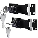 2 Packs Keyed Hasp Locks,V·RESOURCING Twist Knob Keyed Locking Hasp for Small Doors, Drawer, Cabinets and More, Hasp Lock Catch Latch Safety Lock Door Lock with Keys (3 Inch,Black)