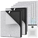 2 Packs PR1 Replacement Filter for Mooka PR1 Air Cleaner Purifier, Premium Filter for Home Large Room up to 2200sq.ft with 4pcs Washable Pre-filters for Home Pets Dander Hair