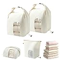 2 Packs Roll Top Space Saving Comforter Storage Bag, Beige