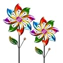 2 Packs Wind Spinners Outdoor, Outdoor Decor Windmill for Yard, Pinwheels, Wind Spinners for Yard Garden, Outdoor Metal Wind Spinner Lawn Decor