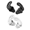 2 Pair Ear Plugs for Sleeping, Noise Cancellation Ear Plugs for Swimming and Study, Waterproof Silicone Earplugs for Noise Cancelling, 2 Pairs Black and White Ear Plugs