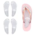 2 Pairs Arch Support 3/4 Length Insoles Adhesive Arch Support Flip Flop Pad Gel Thong Sandal Cushion Inserts Sweaty Feet No Slip Foot Cushion Relieves Pain from Plantar Fasciitis Flat Feet