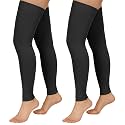 2 Pairs Compression Stockings for Women &amp; Men, 20-30mmHg Thigh High Compression Socks, Footless Medical Socks with Silicone Dot Band--Best Support for Nursing Sports Varicose Veins(Black,S)