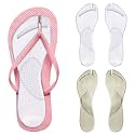 2 Pairs Gel Arch Support Cushion Insoles for Flip Flop Thong Sandals,Gel Adhesive Arch Support Flip Flop (Clear+Apricot, Small)