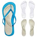2 Pairs Gel Arch Support Cushion Insoles for Flip Flop Thong Sandals,Gel Adhesive Arch Support Flip Flop (Clear+Apricot, Large)