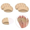 2 Pairs Gel Metatarsal Pads Men Women Honeycomb Fabric Forefoot Pads High Heels Comfort Pads Soft Ball of Foot Cushions Inserts for Pain Relief Non Slip Toe Socks Pads Forefoot Sleeves Pads