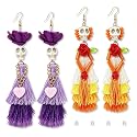 2 Pairs Halloween Skeleton Tassel Dangle Earrings for Women