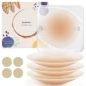 2 Pairs Nipple Covers for Women with Storage Board, Silicone Reusable Sticky Nipple Pasties Ultra-Thin, Invisible