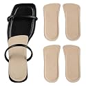 2 Pairs Pigskin Heel Cup Cushions for Women Plantar Fasciitis, Heel Bone Spur, Achilles Tendon, Adhesive 0.32" Thickness, Heel Lift Inserts Insoles Relief Pain for High Heels Sandals Flats Small5-8