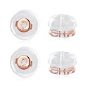 2 Pairs Silicone Earring Backs for Stud, 14K Real Rose Gold