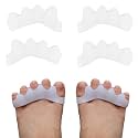 2 Pairs Toe Separators For kids - Correcting Bunions and Restoring Toes to Their Original Shape,children Toe Spacers, Bunion Corrector. (S: little kids 11-Big kids 2.5), White