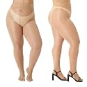 2 Pairs Women's Shiny Pantyhose Plus Size Oil Sheer Tights