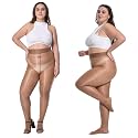 2 Pairs Women's Shiny Pantyhose Plus Size Oil Sheer Tights