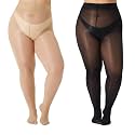 2 Pairs Women's Shiny Pantyhose Plus Size Oil Sheer Tights