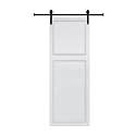 2-Panel Cottage Style Door 3/4" Thick 19 in. x 80 in. MDF White Barn Sliding Door with Hardware kit