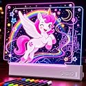 2 Panels 16'' LED Drawing Board for Kids, Light Up Glow Doodle