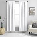 2 Panels Pure White Half Blackout Curtains