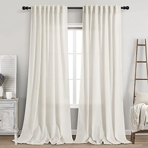 2 Panels Set Cream Linen Curtains 102