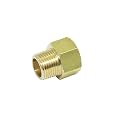 2 Pcs 1/2" NPT Pipe Male x M22 x1.5 Female Metric Gauge Adapter Brass