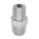2 Pcs 1/2" x 3/8" Male NPT Hex Nipple Plated Steel Hydraulic Fitting Adapter
