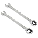 2 Pcs 1/2 Inch Ratchet Combination Wrench, Imperial SAE 72-Tooth