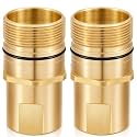 2 Pcs 1" NPT Wet-line Wing Nut Hydraulic Quick Disconnect Male Coupler, Heavy Duty Brass for Live Dump Trailer Hydraulic Systems