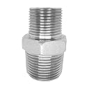 2 Pcs 1" x 3/4" Male NPT Hex Nipple Plated Steel Hydraulic Fitting Adapter