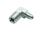 2 Pcs 1/4" Male JIC (7/16"-20Tpi) x 3/8" Male NPT Hydraulic Fitting 37° Flare to 90° Elbow Pipe Adapter